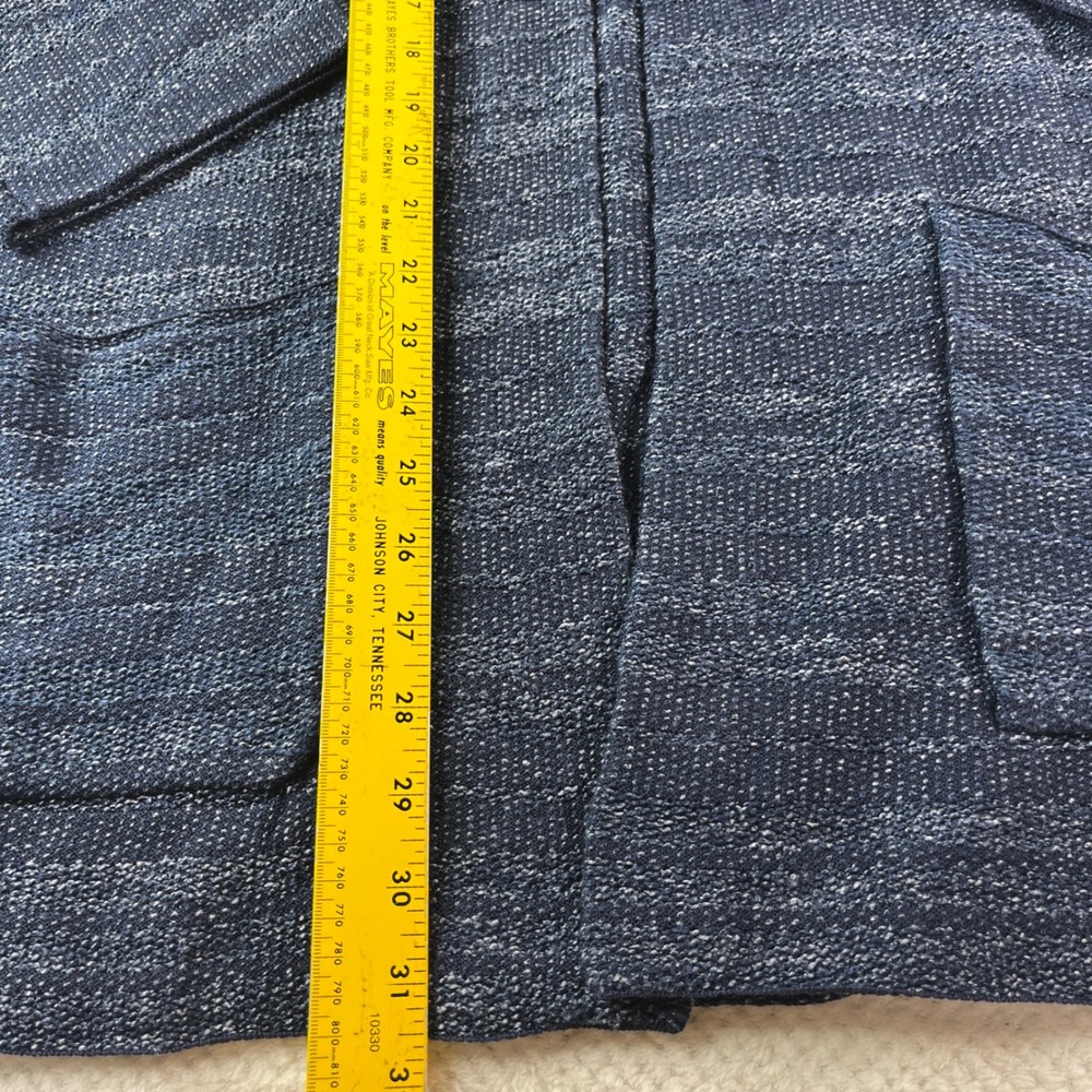 EILEEN FISHER Blue Speckled Knit Open Front Cardigan Sweater L G - Picture 5 of 8
